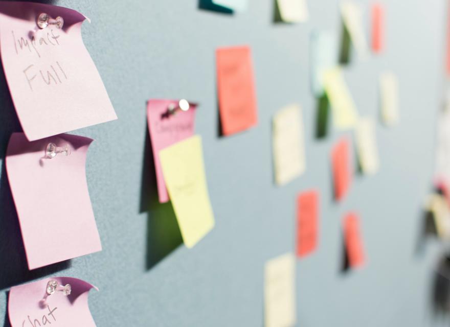 Sticky Notes on a white board